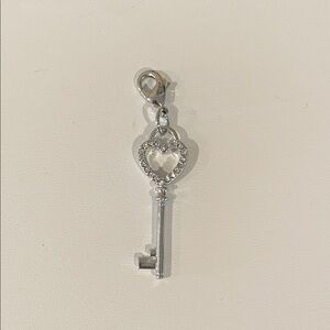 Origami Owl Silver Heart Key Pendant Charm